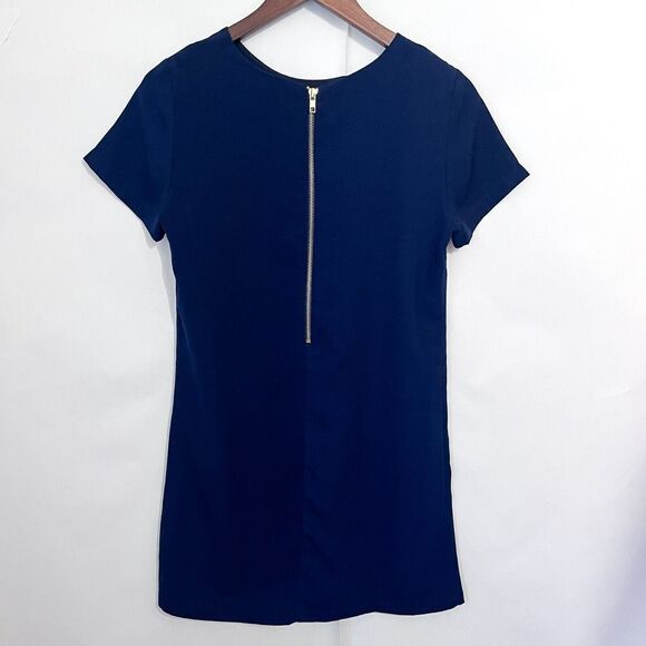 Lulu's Women's Dress Shift and Shout Blue Short Sleeved Size S  Zip Back - Picture 4 of 8